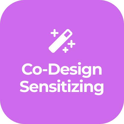 CD4A Stage Icon in purple colour for Phase 2 Stage 7 - Co-Design Sensitizing